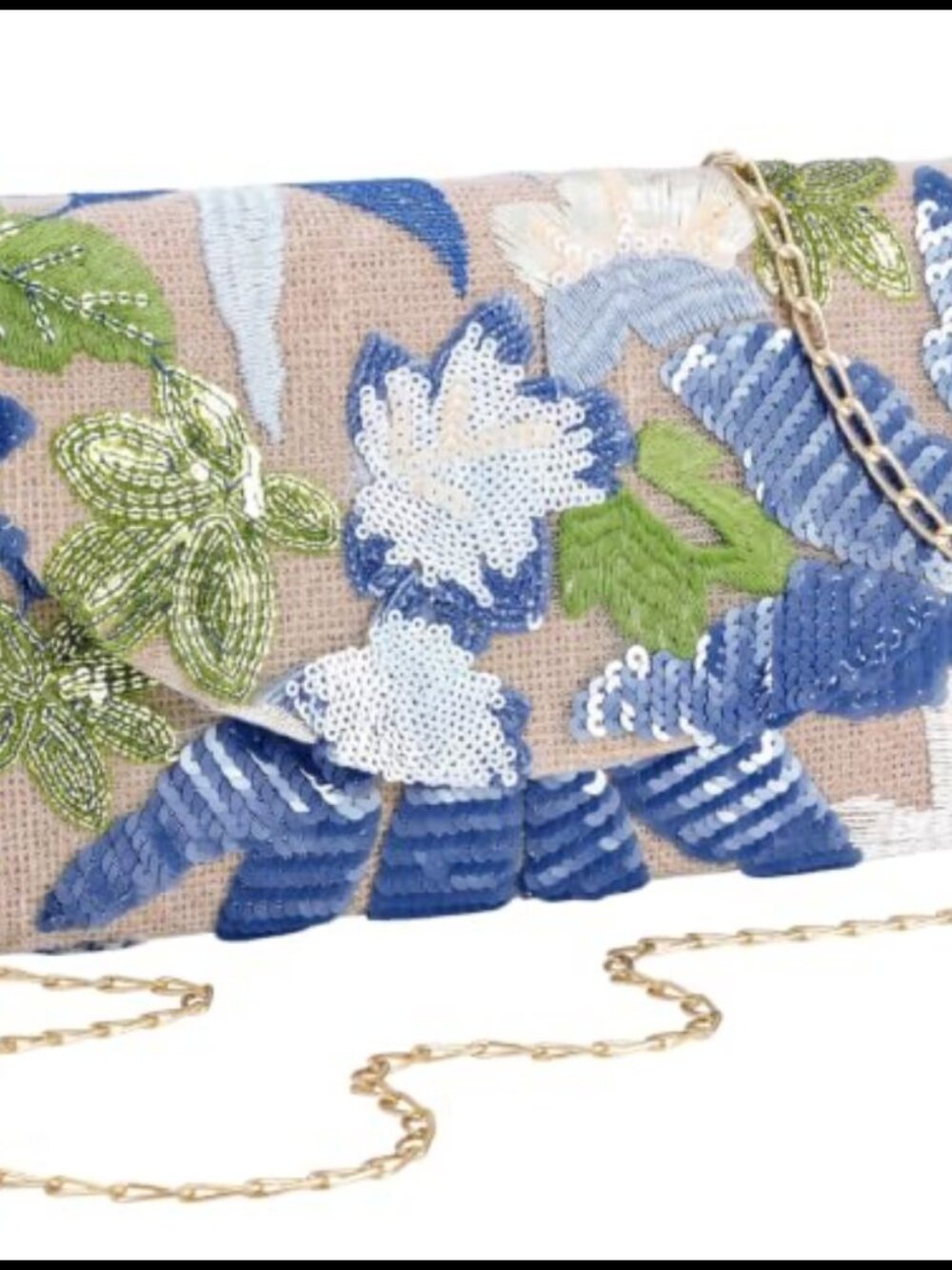 Floral Beaded Sequin Embroidered Clutch Purse Evening Bag for Wedding Party